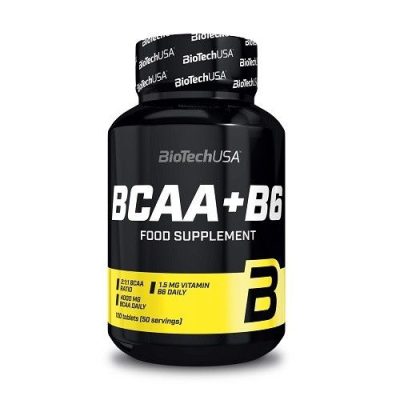 BIOTECHUSA BCAA+B6 в форме таблеток (100 шт.) – это комплекс аминокислот с разветвлённой цепью (BCAA) и витамином B6 для поддержки восстановления и роста мышц. Помогает снизить усталость, ускоряет восстановление и защищает мышцы от распада во время тренировок.