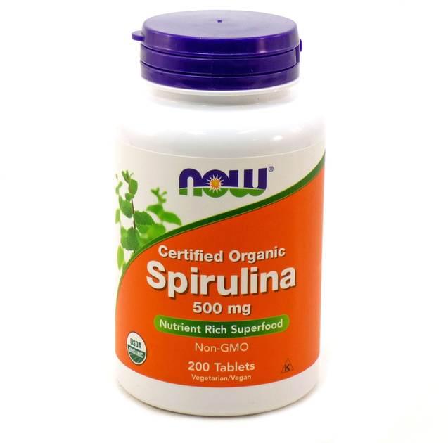 NOW Organic Spirulina 500mg 200 таблеток