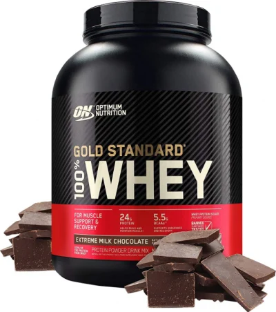 Optimum Nutrition Gold Standard 100% Whey 2.27kg Milk Chocolate supplement for lean muscle and recovery