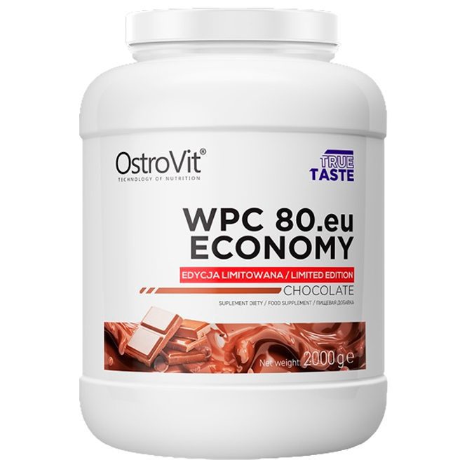 OstroVit WPC80.eu ECONOMY 2000g Šokolaadi unistus proteiinipulber