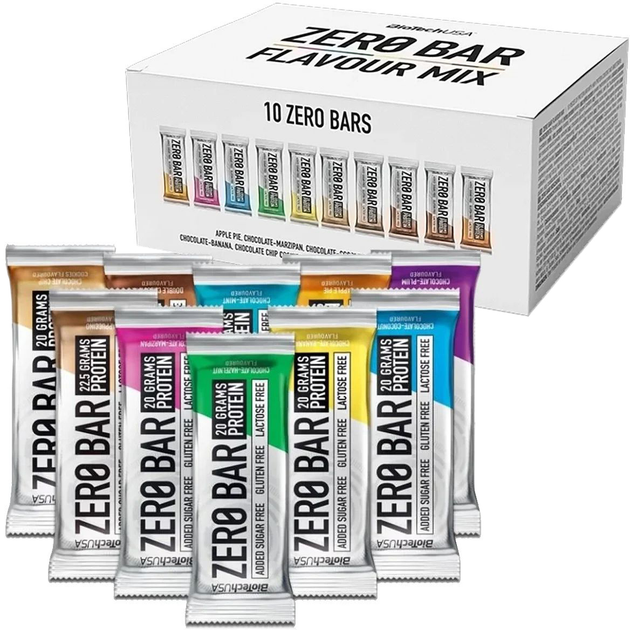 BioTechUSA Zero Bar Flavour Mix 50g x10tk valgubatoonide komplekt