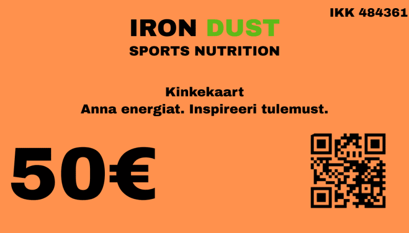 IRON DUST kinkekaart 50 € – suurepärane kingitus treenijale