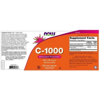 NOW C-1000 With Bioflavonoids 100 veg. caps.