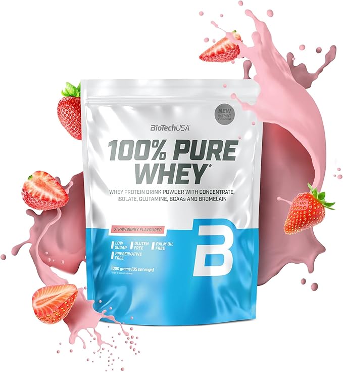 BIOTECHUSA - 100% Pure Whey 1000g Maasikas