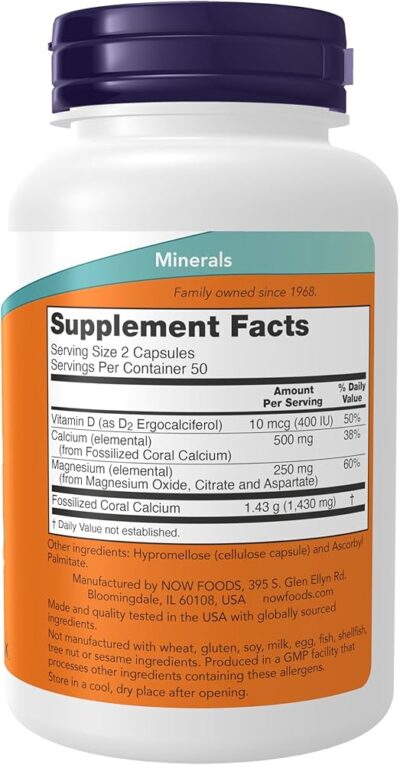 NOW Coral Calcium Plus 100 veg. caps.