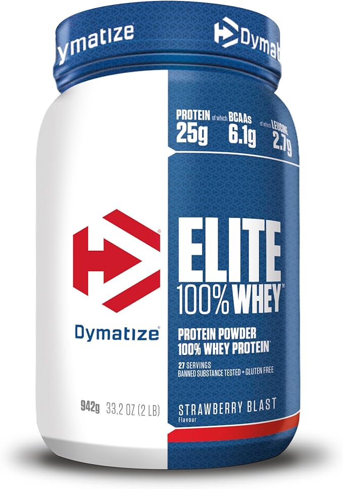 Dymatize Elite Whey 942g maasika vadakuvalgupulber