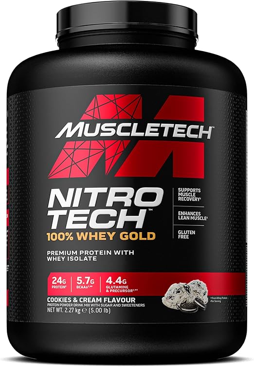 MuscleTech Nitro Tech Whey Gold 2.27kg küpsised ja kreem vadakuvalgupulber