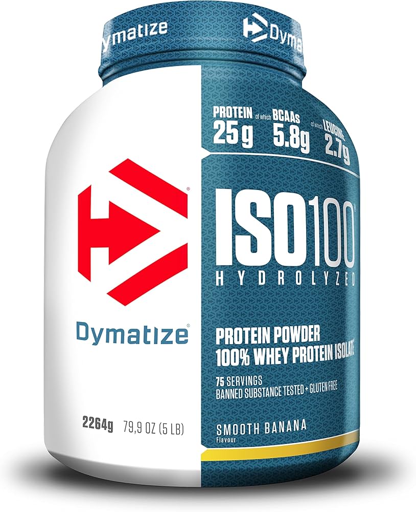 Dymatize ISO 100 2.2kg Banana – Fast-Absorbing Protein for Muscle Repair and Strength Dymatize ISO 100 2.2kg Banana – Hydrolyzed Whey Protein Isolate for Muscle Recovery and Performance