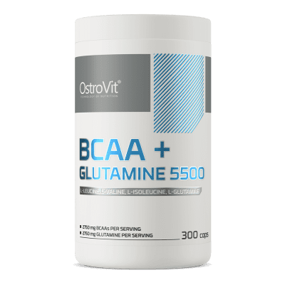 OstroVit BCAA + Glutamine 5500mg 300 Capsules – Muscle Recovery and Endurance Formula