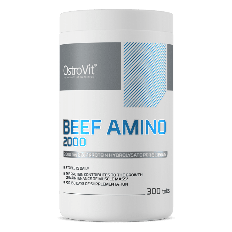 OstroVit Beef Amino 2000mg 300 таблеток – говяжьи аминокислоты для роста мышц