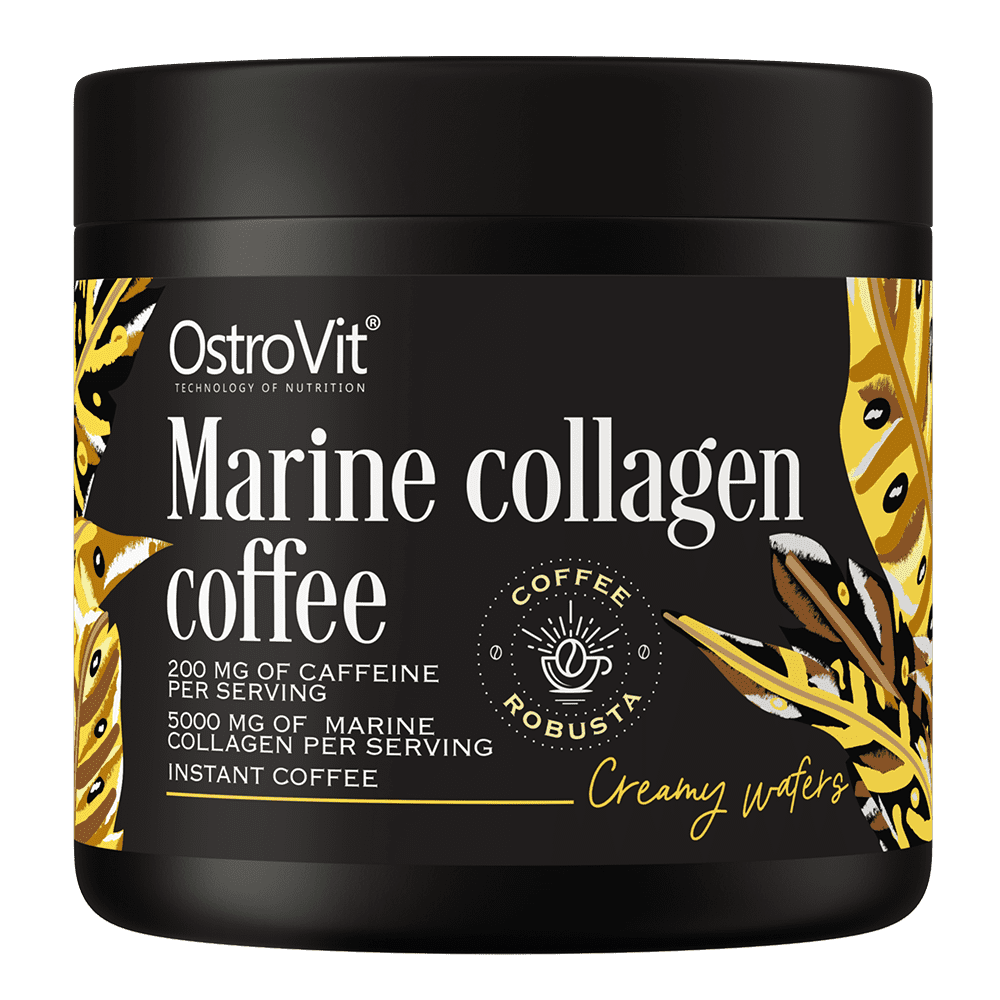 OstroVit Coffee with Marine Collagen 150g Kreemilised vahvlid OstroVit Кофе с морским коллагеном 150 г — поддержка кожи, волос и ногтей