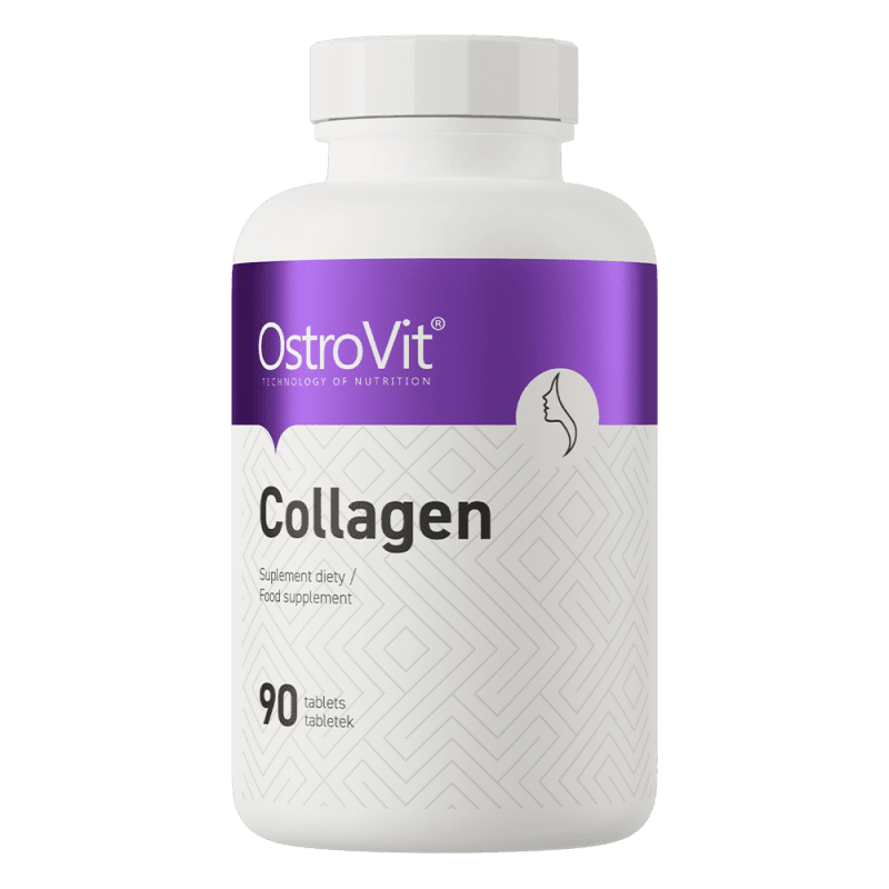 OstroVit Collagen 90 tabletti toetab naha elastsust, juuste ja küünte tervist ning tugevdab liigeseid ja sidekude.