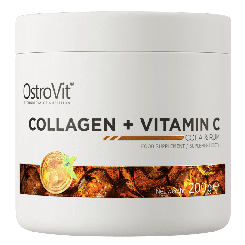 OstroVit Collagen + Vitamin C 200 g rum-koola – kollageen ja C-vitamiin ilule ja liigestele