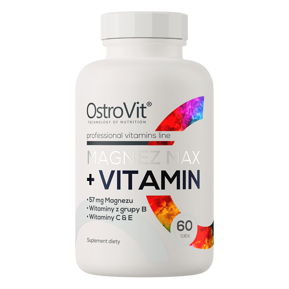 OstroVit Magnesium MAX + Vitamin 60 Tabs OstroVit Magnesium MAX + Vitamin 60 tabs for muscle, energy, and nervous system support