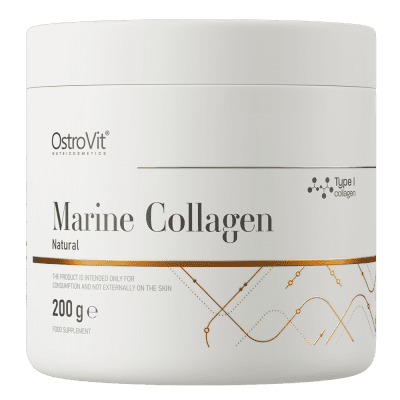 Alt Text: OstroVit Marine Collagen + Hyaluronic Acid + Vitamin C 200g Natural for skin, hair, and joint support