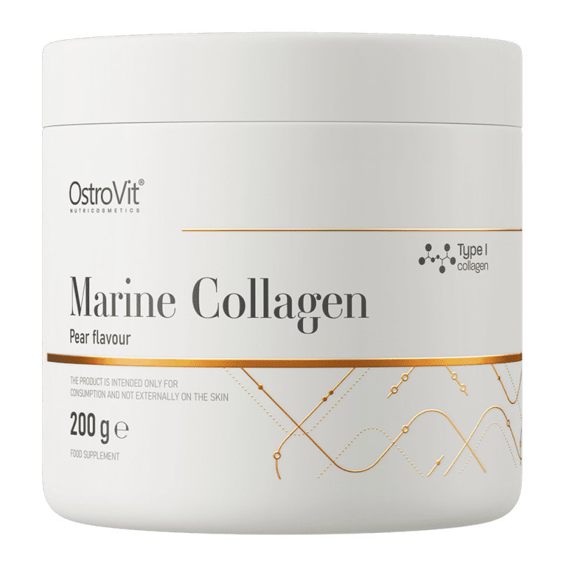OstroVit Marine Collagen 200 g pirn – maitsestatud kollageen ilu ja liigeste jaoks