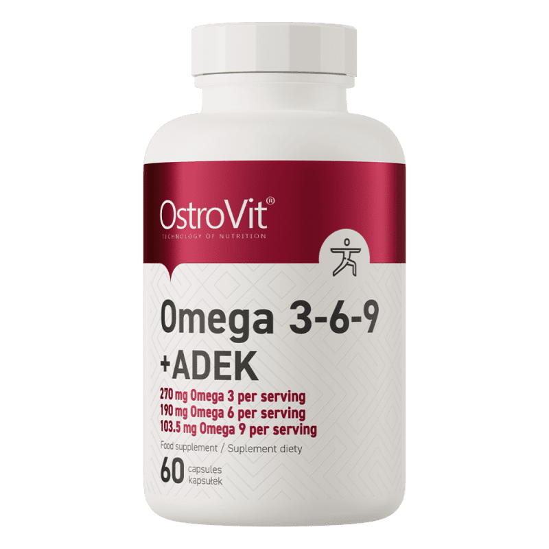 OstroVit Omega 3-6-9 + ADEK – tasakaalustatud rasvhapete ja vitamiinide kapslid