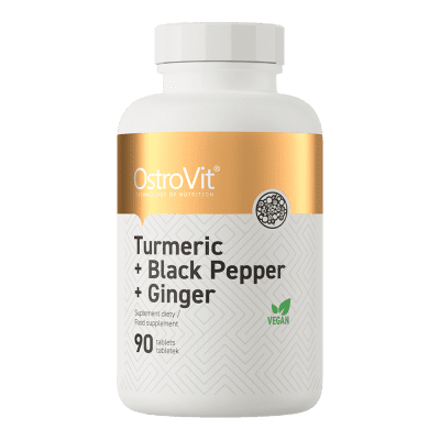 OstroVit Turmeric + Black Pepper + Ginger 90 Tablets – Natural Anti-Inflammatory and Joint Support