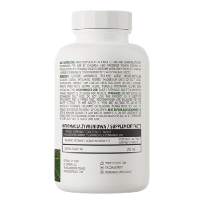 OstroVit Caffeine 200mg VEGE 200tabs