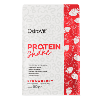 Protein Shake 700 g strawberry
Blend of plant and animal proteins; one serving of the product contains 69% protein