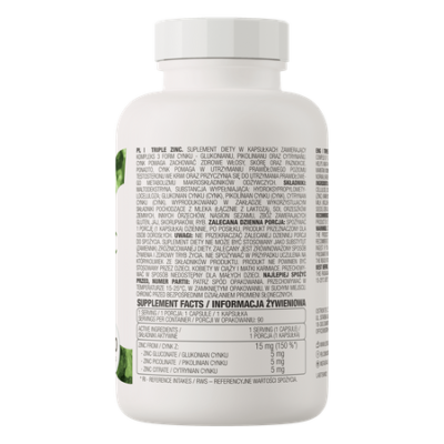 riple Zinc 90 capsules
Dietary supplement containing 3 different forms of zinc