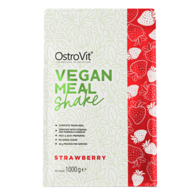 Vegan Meal Shake 1000 g strawberry Vegan blend to prepare shake; contains protein, vitamins and minerals