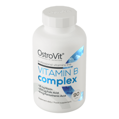 Vitamin B Complex 90 tablets
Comprehensive set of B vitamins, enriched with vitamin C and E