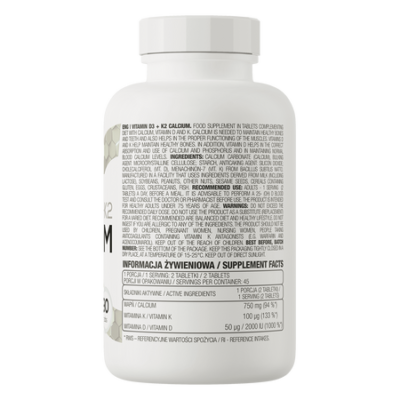 Vitamin D3 + K2 + Calcium 90 tablets