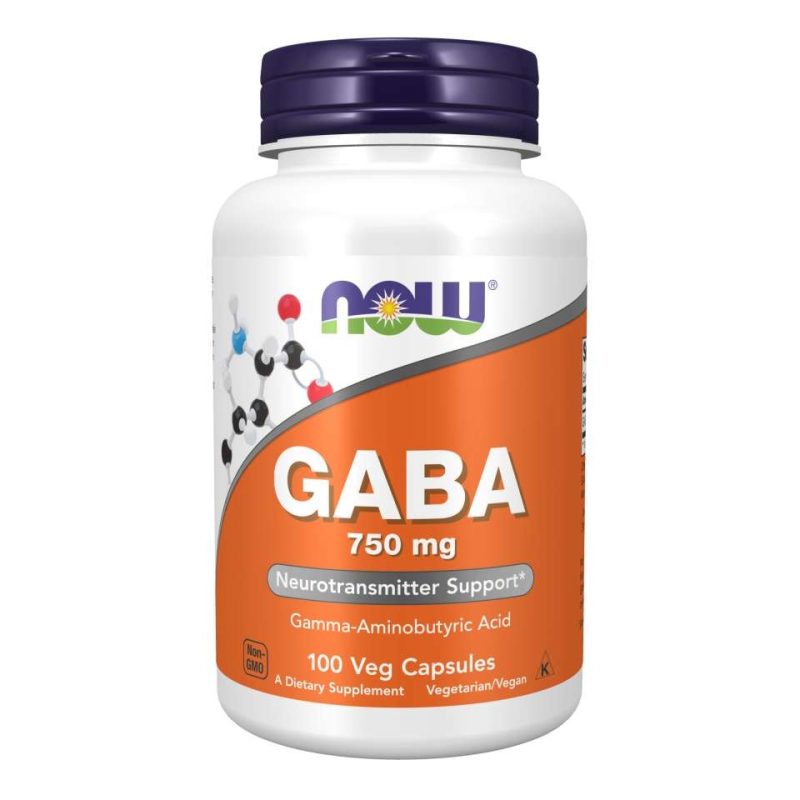 NOW GABA 750 mg 100 Veg. Capsules