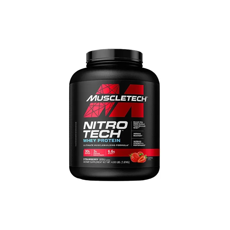 MuscleTech Nitro-Tech Performance 1.8kg Maasikas vadakuvalgupulber
