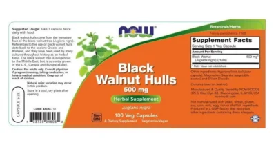 NOW Black Walnut Hulls 500mg 100 caps