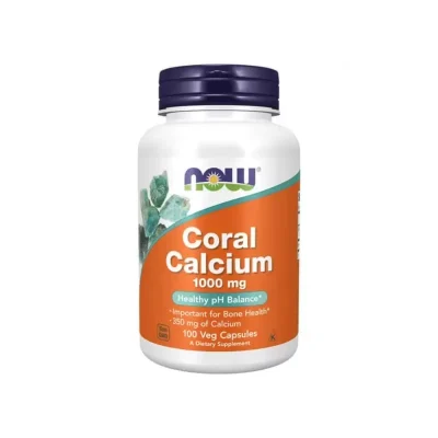 NOW Coral Calcium 1000 мг 100 вегетарианских капсул – поддержка костей и здоровья