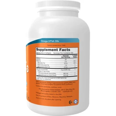 NOW Omega 3 1000mg 500 Soft Gels