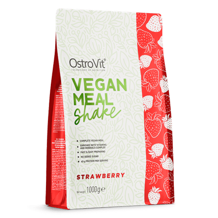 OstroVit Vegan Meal Shake 1000g maasika maitsega