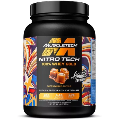 MuscleTech Nitro Tech Whey Gold 908g soolatud karamell vadakuvalgupulber