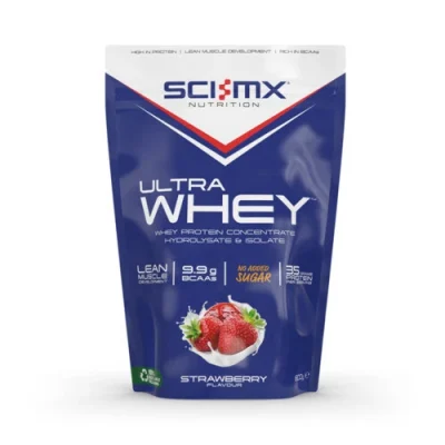 Sci-Mx Ultra Whey 800g Strawberry for muscle growth and recovery