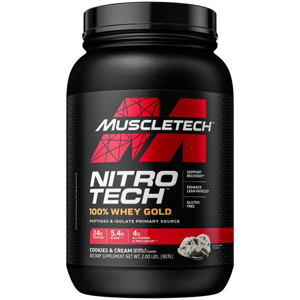MuscleTech Nitro Tech Whey Gold 908g küpsised ja kreem vadakuvalgupulber
