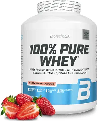 BIOTECHUSA 100% Pure Whey maasika maitsega vadakuvalk 2270g purk