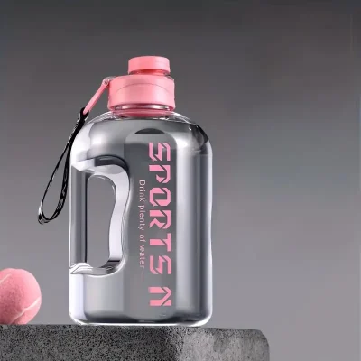 Большая спортивная бутылка для воды 1700 мл с трубочкой Pink TM розовая