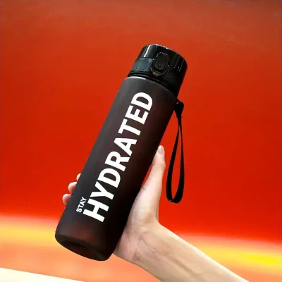 Sports Water Bottle 1000ml Red and Black TM