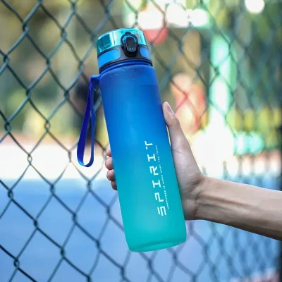 Sports Water Bottle 750ml Black Blue TM for gym and everyday use