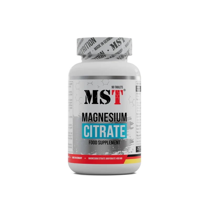 MST Magnesium Citrate 200mg 90tab magneesium närvisüsteemi ja lihaste toetuseks.