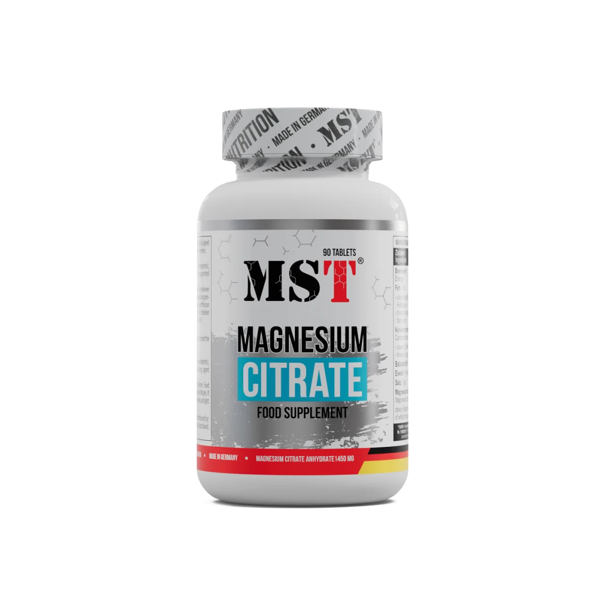 MST Magnesium Citrate 200 mg 90 tabletti – hästi imenduv magneesium MST Magnesium Citrate 200mg 90tab magneesium närvisüsteemi ja lihaste toetuseks.