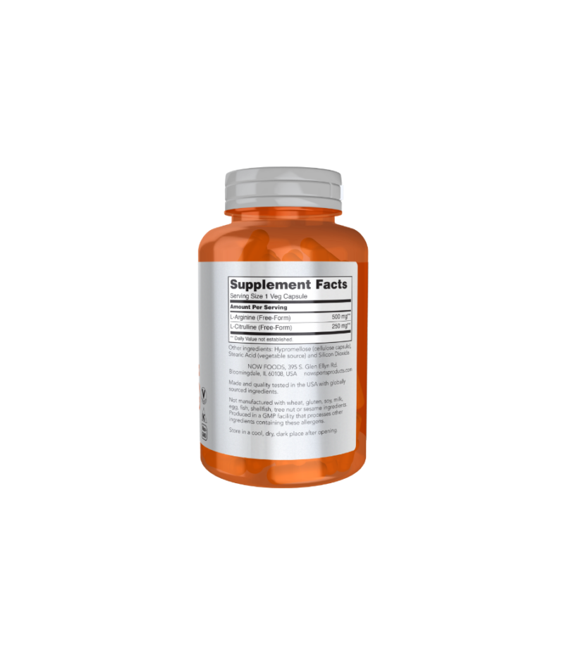 NOW Foods Arginine 500mg & Citrulline 120caps