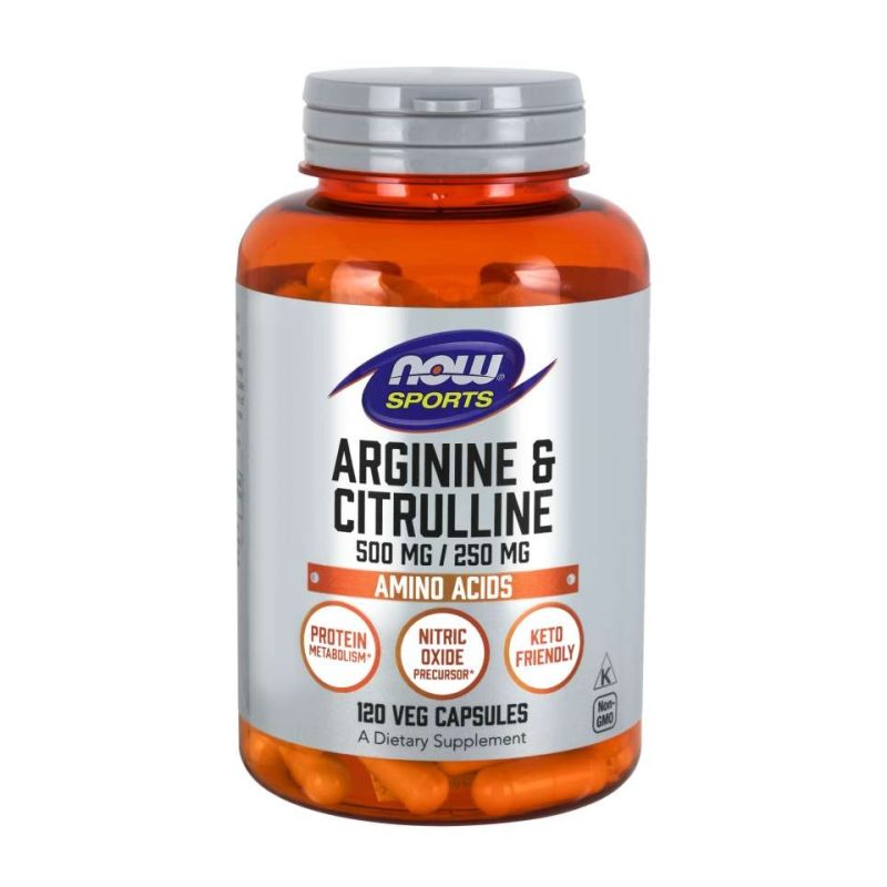 NOW Foods Arginiin 500mg & Citrulline 120 kapslit — Arginiin ja Tsitrulliin