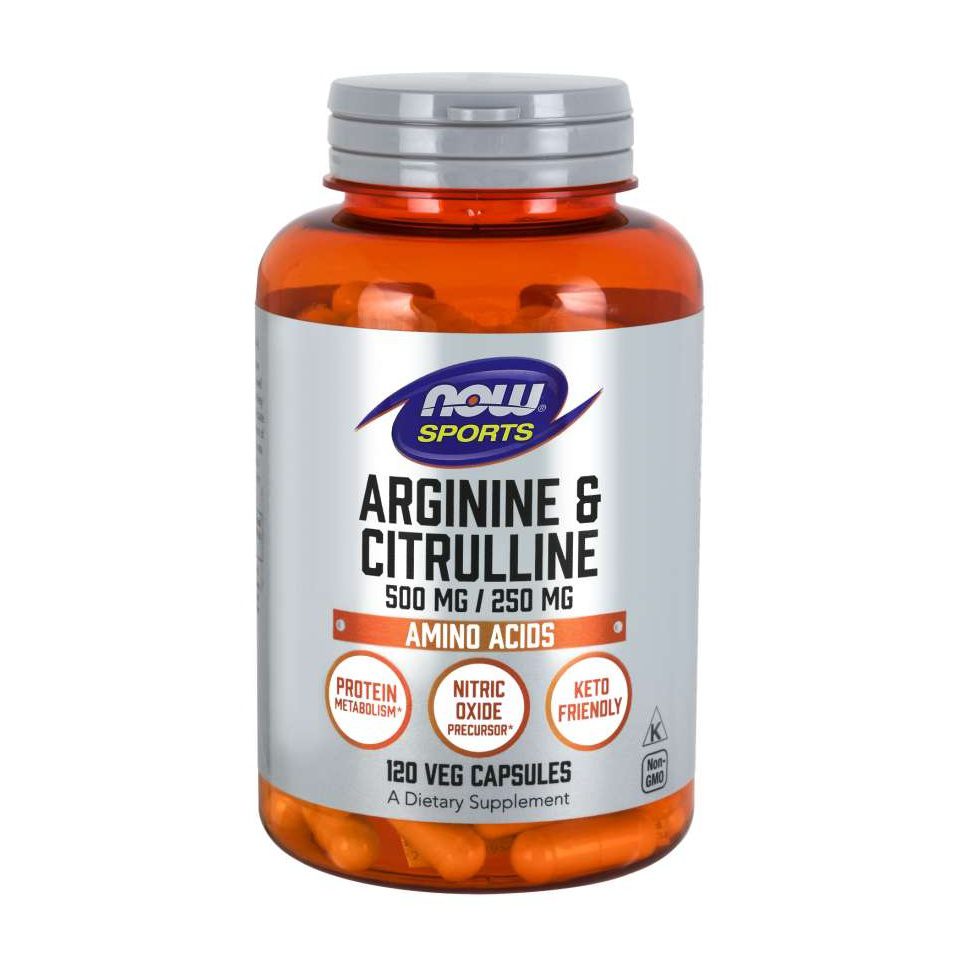 NOW Foods Arginiin 500mg & Citrulline 120 kapslit — Arginiin ja Tsitrulliin NOW Foods Arginiin 500mg & Citrulline 120 kapslit — Arginiin ja Tsitrulliin