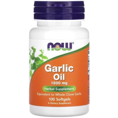 NOW Garlic Oil 1500mg 100 Softgels supplement for heart and immune support