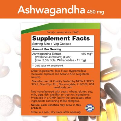 NOW Ashwagandha 450mg 90 veg caps