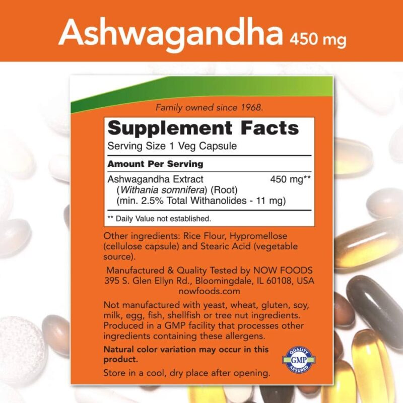 NOW Ashwagandha 450mg 90 veg caps
