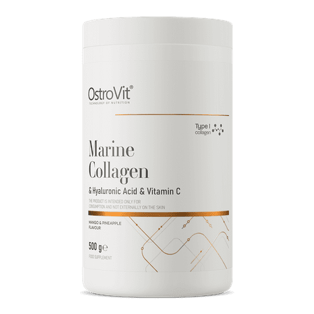 OstroVit Marine Collagen & Hyaluronic Acid & Vitamin C 500 g Mango-Ananass – kompleks naha ja liigeste jaoks